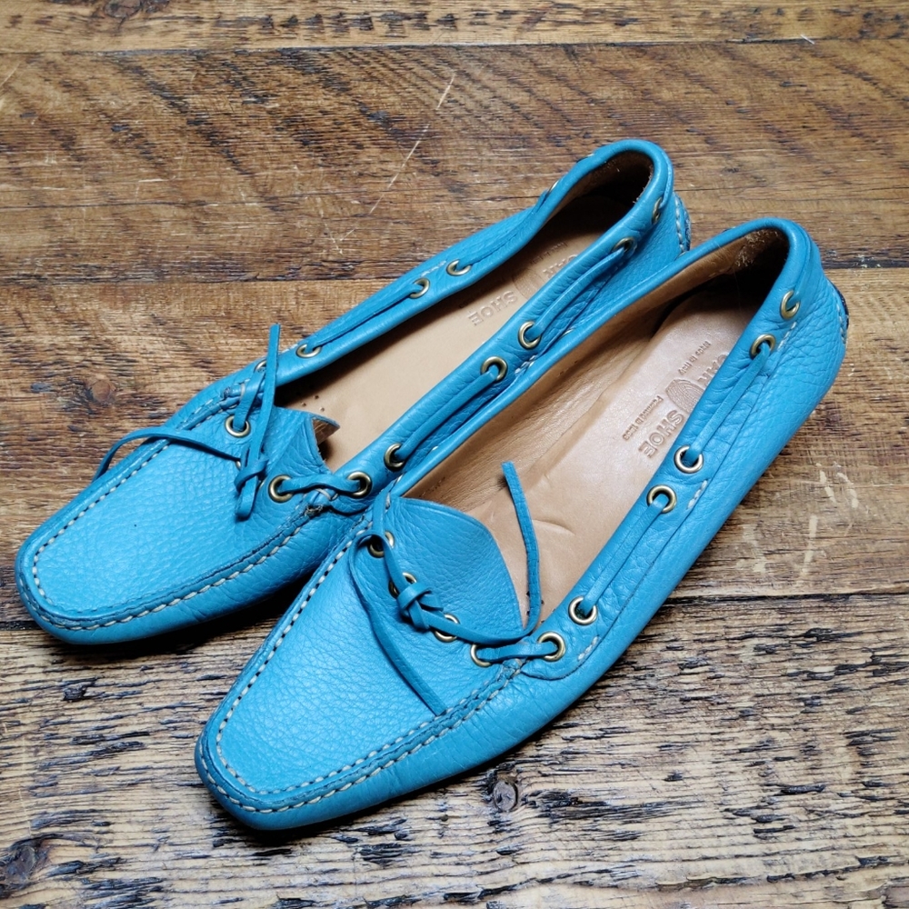 Blue Prada Leather Car Shoes